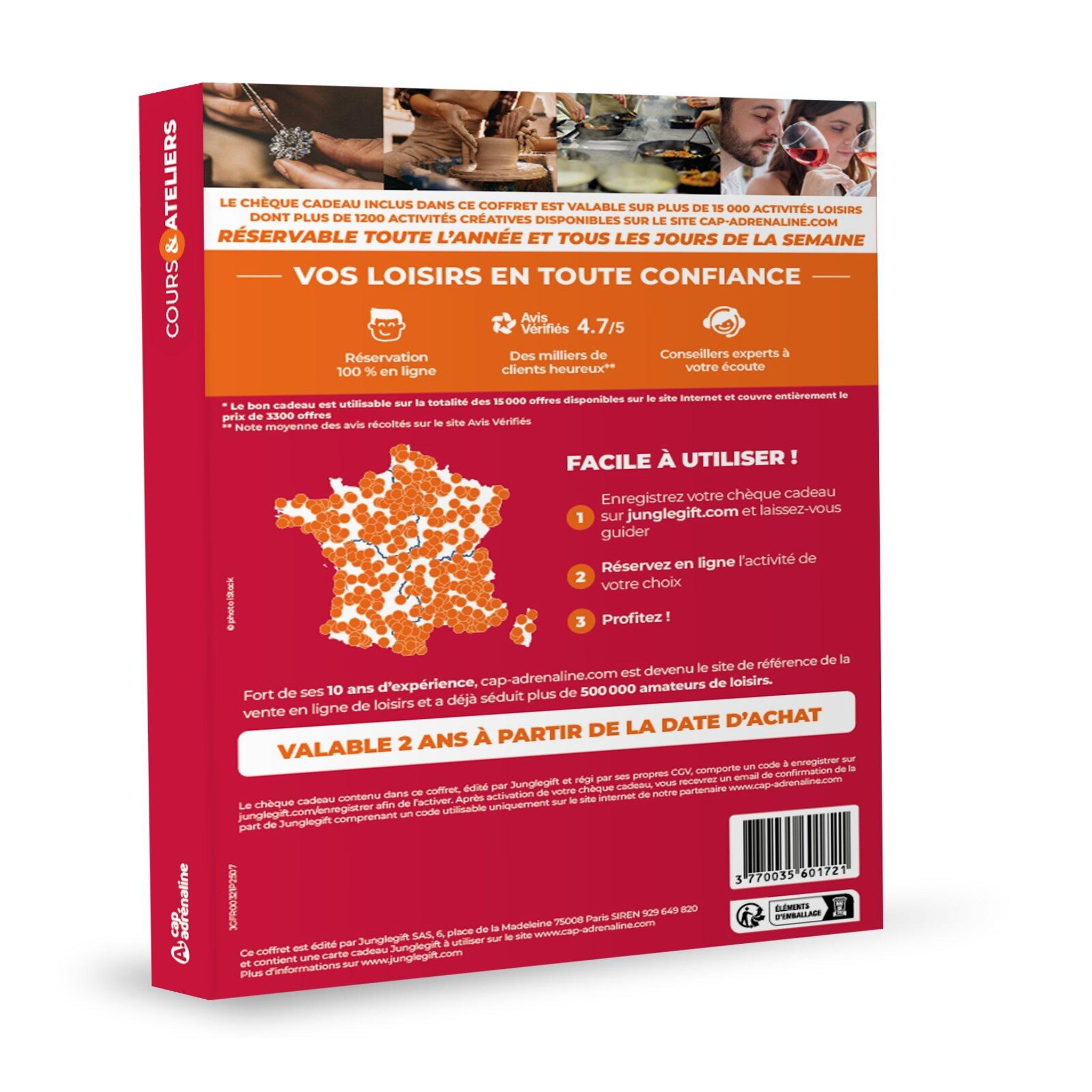 Voir la diapositive 3 : CAPADRENALINE Coffret cadeau CapAdrénaline - Cours & Atelier