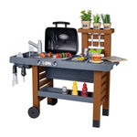SMOBY Smoby - Garden Kitchen - Cuisine dExterieur Evolutive - Grill Avec Flammes Magiques Retractables - 40 Accessoires