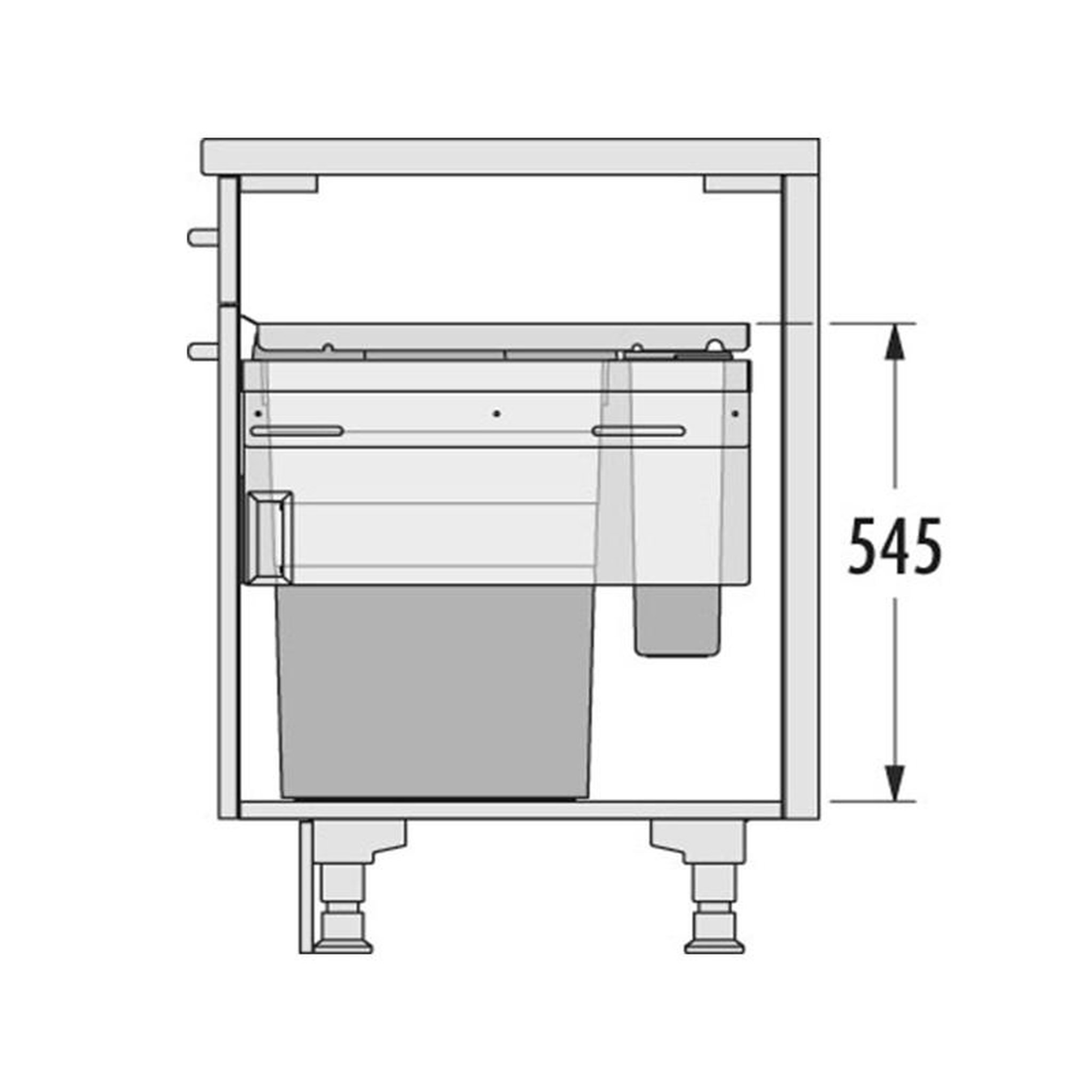Voir la diapositive 4 : HAILO Poubelle de cuisine tri sélectif 2 bacs encastrable 45l (38+7) hailo euro cargo