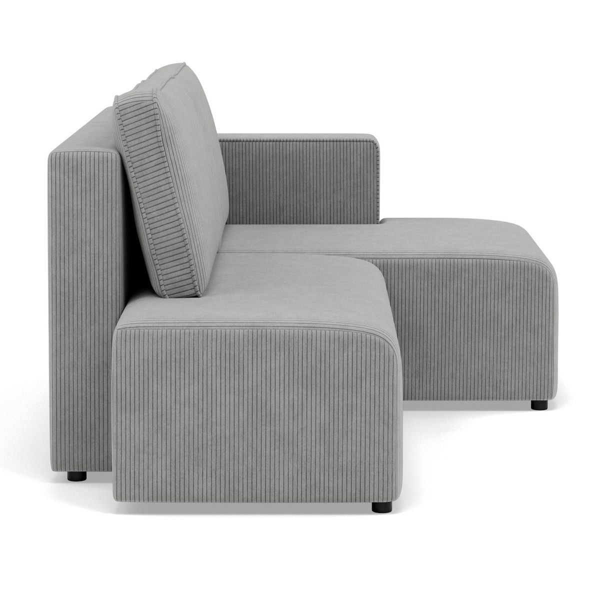 BEST MOBILIER Topaze - canapé d'angle droit 4 places convertible avec coffre en velours côtelé