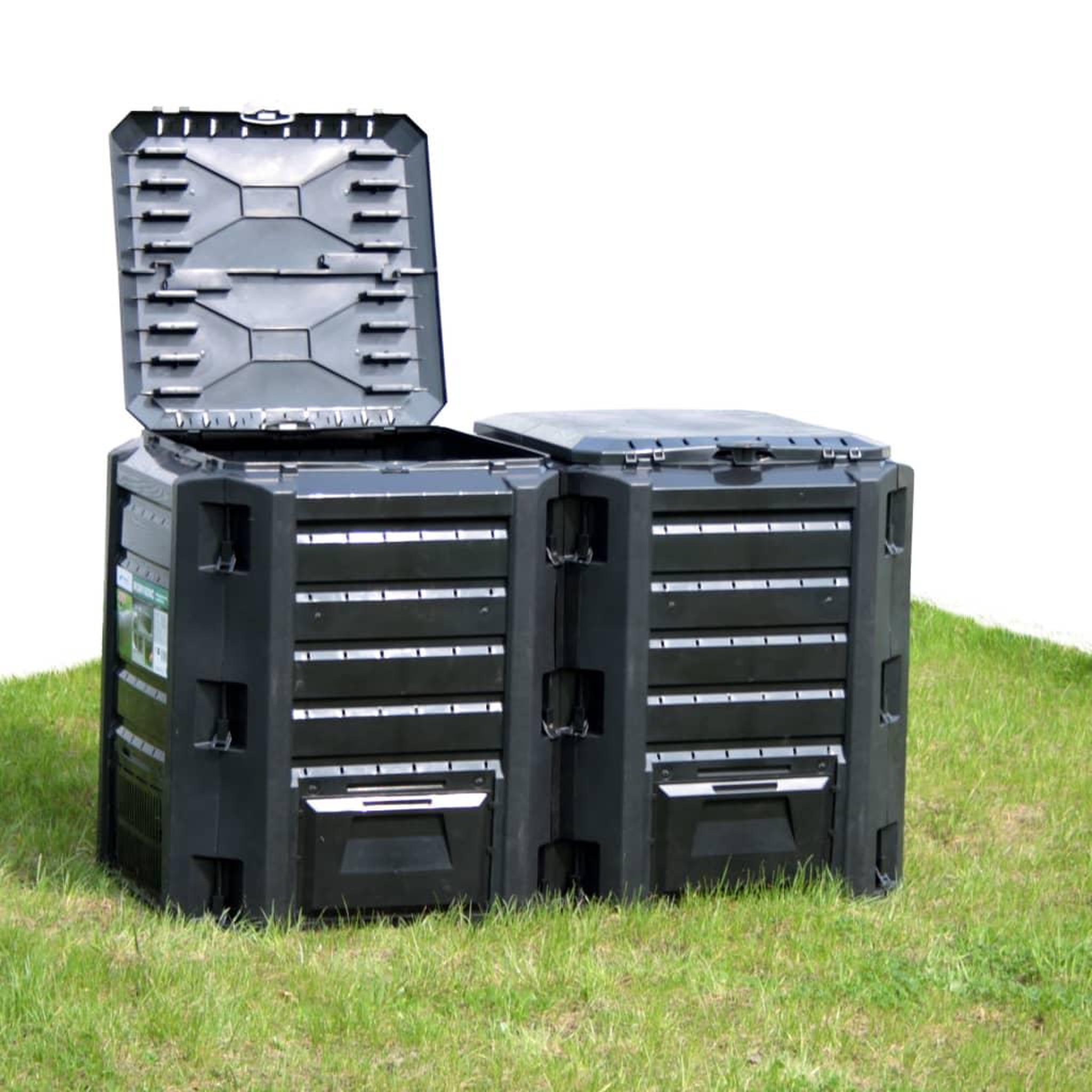 Voir la diapositive 1 : VIDAXL Composteur de jardin Noir 1600 L