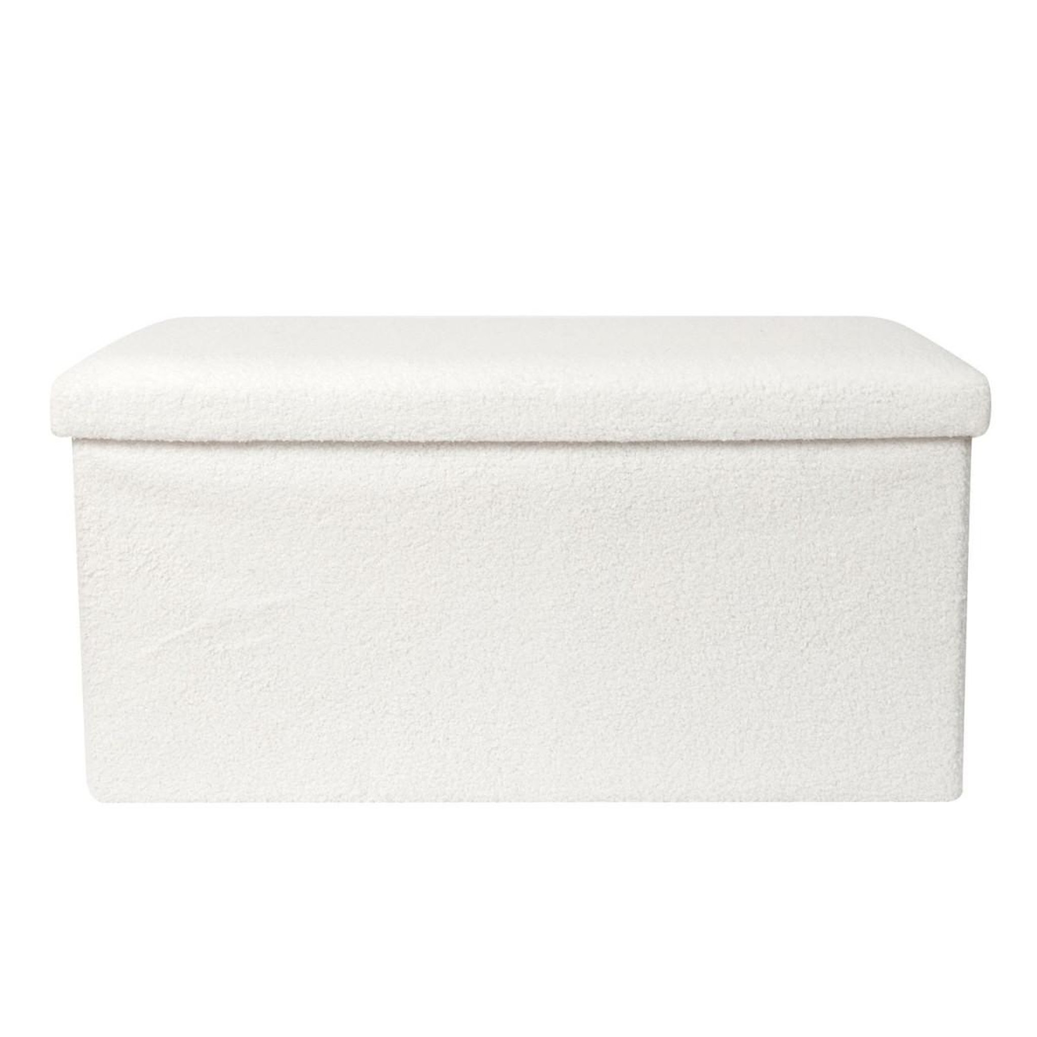 Voir la diapositive 2 : The Home Deco Factory Banc coffre pliable  bouclette  76cm blanc