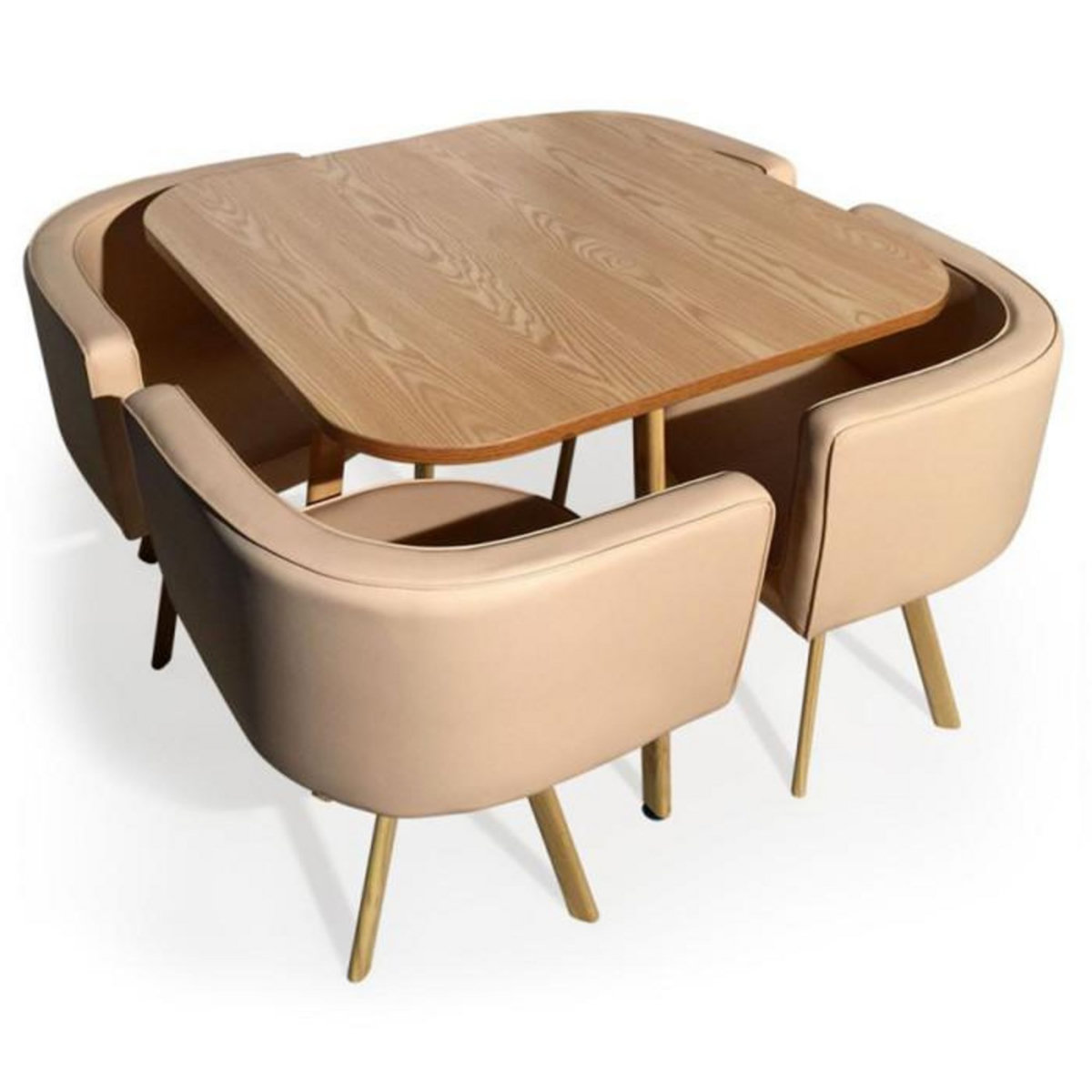 Paris Prix Ensemble Table de Repas & 4 Chaises Design  Norway  Beige