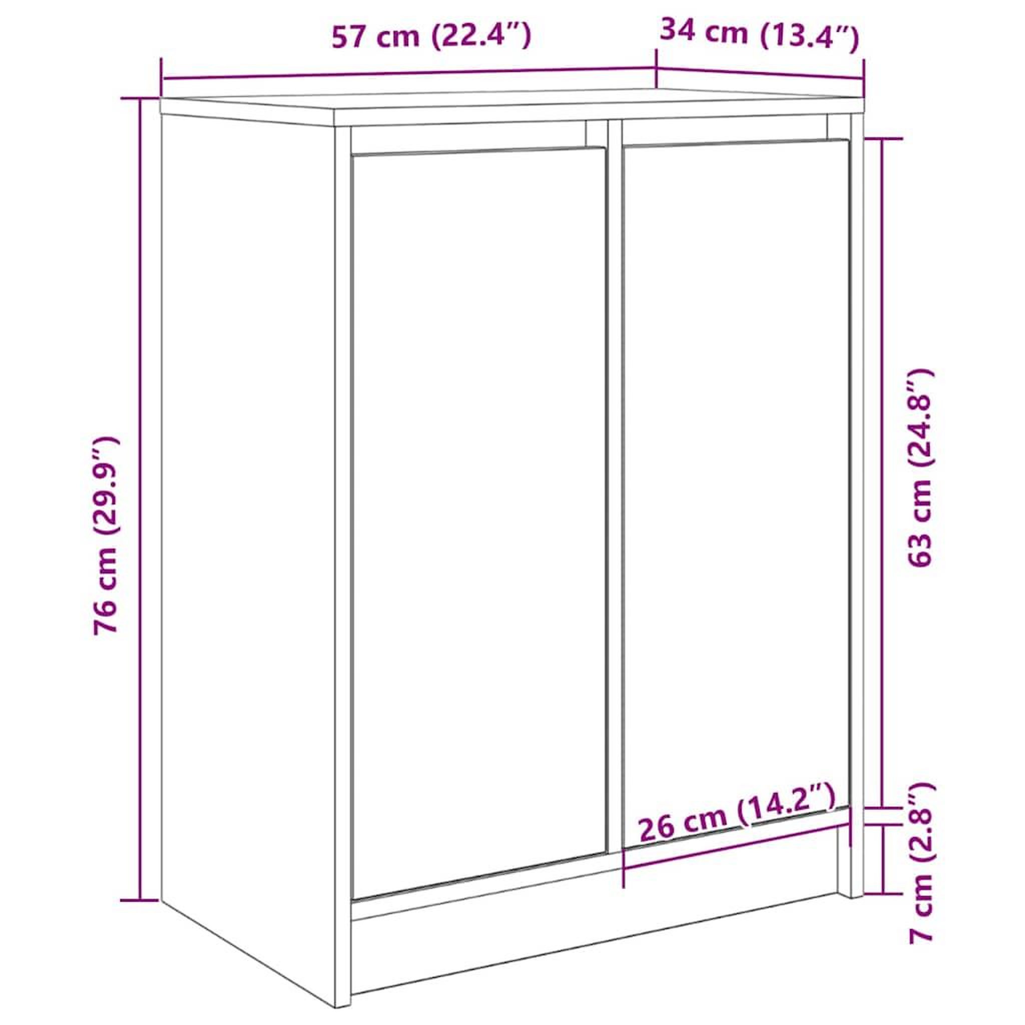 Voir la diapositive 6 : VIDAXL Armoire a chaussures gris beton 57x34x76 cm bois d'ingenierie