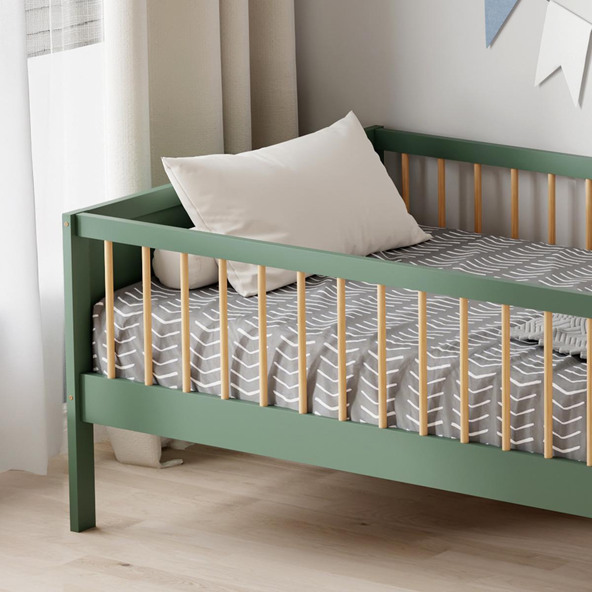 Voir la diapositive 5 : MINEA Minea | lit avec barrière pepito 90x190 cm (matelas non inclus)