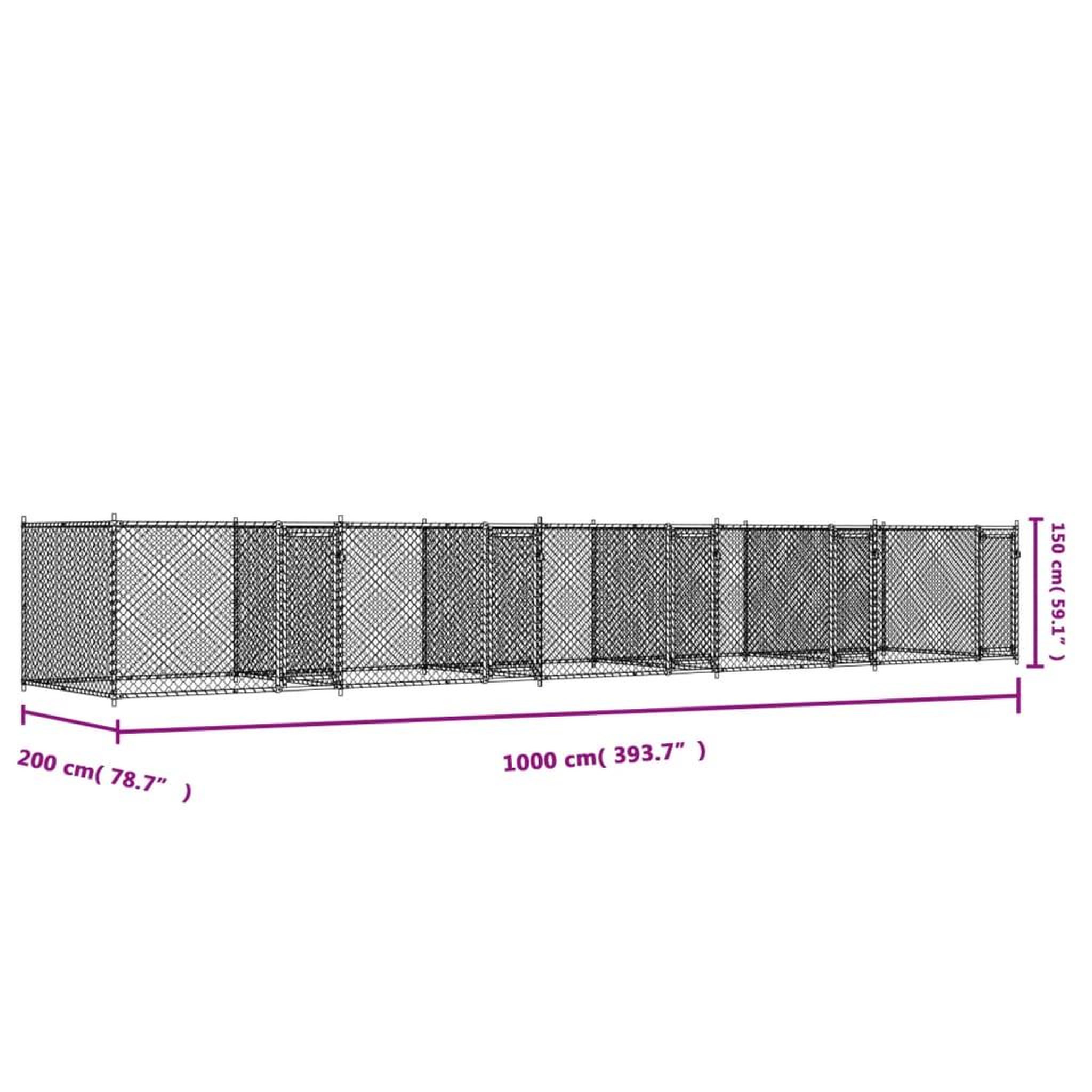Voir la diapositive 6 : VIDAXL Cage pour chien avec portes gris 10x2x1,5 m acier galvanise