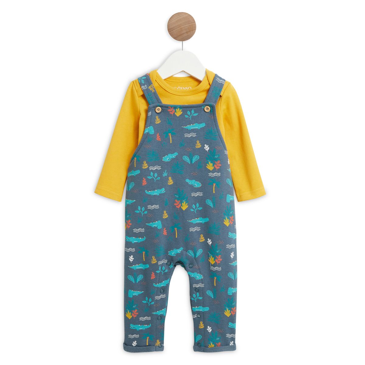 INEXTENSO Ensemble de naissance body manches longues + salopette bébé garçon