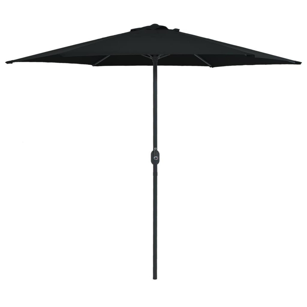 VIDAXL Parasol de jardin et mat en aluminium 270x246 cm Noir