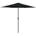 VIDAXL Parasol de jardin et mat en aluminium 270x246 cm Noir
