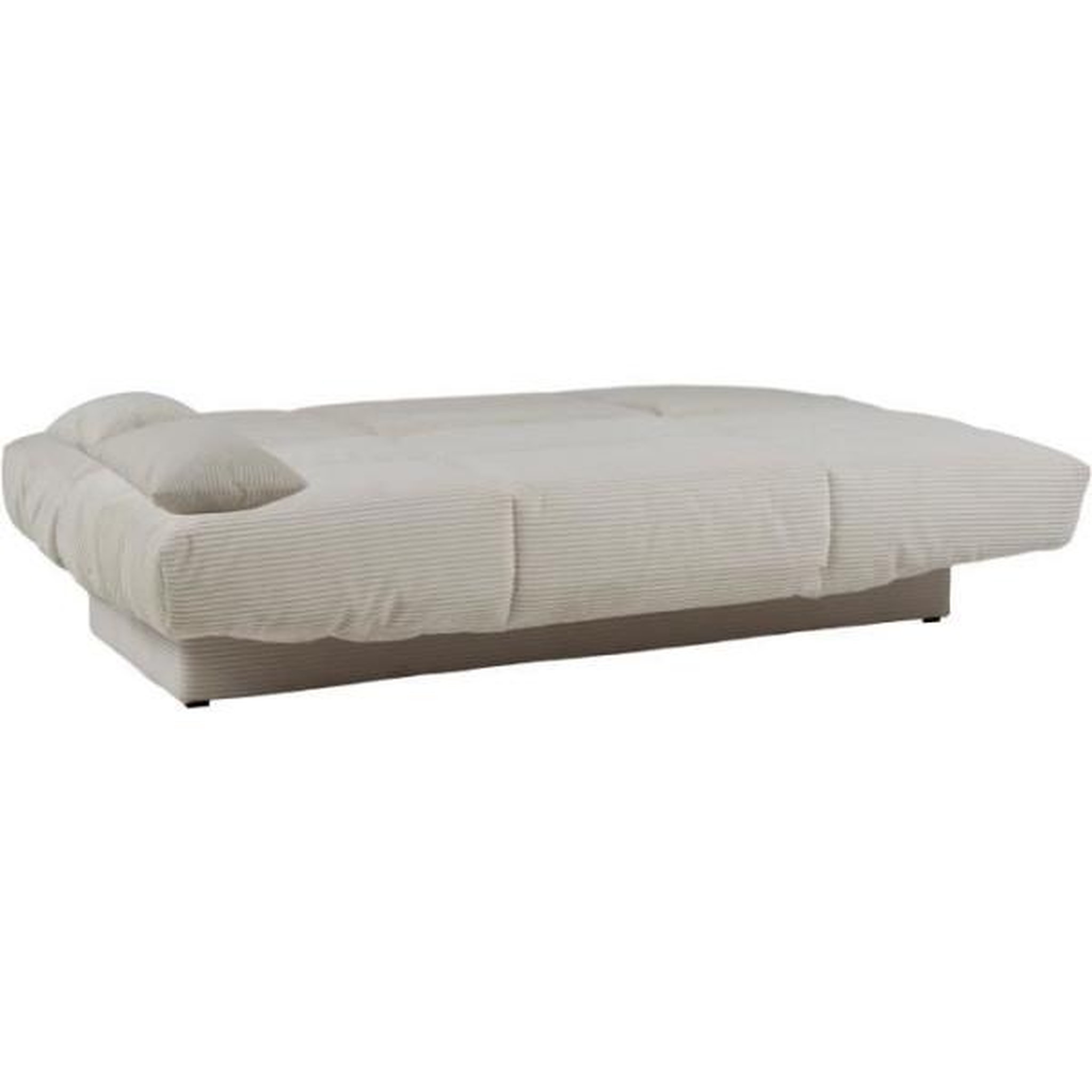Voir la diapositive 3 : N/A Banquette clic-clac - 3 places - Tissu - Beige - 190 x 90 x 92 cm - CLEM