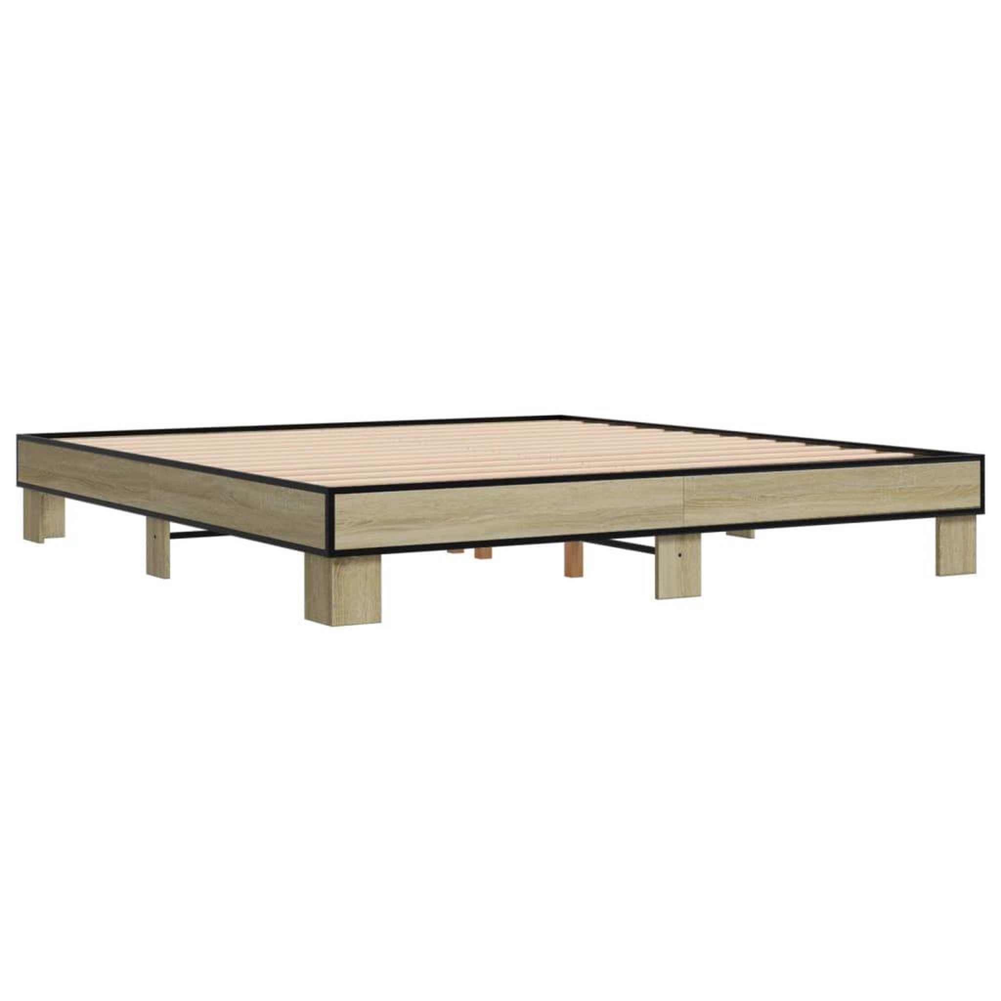 Voir la diapositive 3 : VIDAXL Cadre de lit sans matelas chene sonoma 200x200 cm