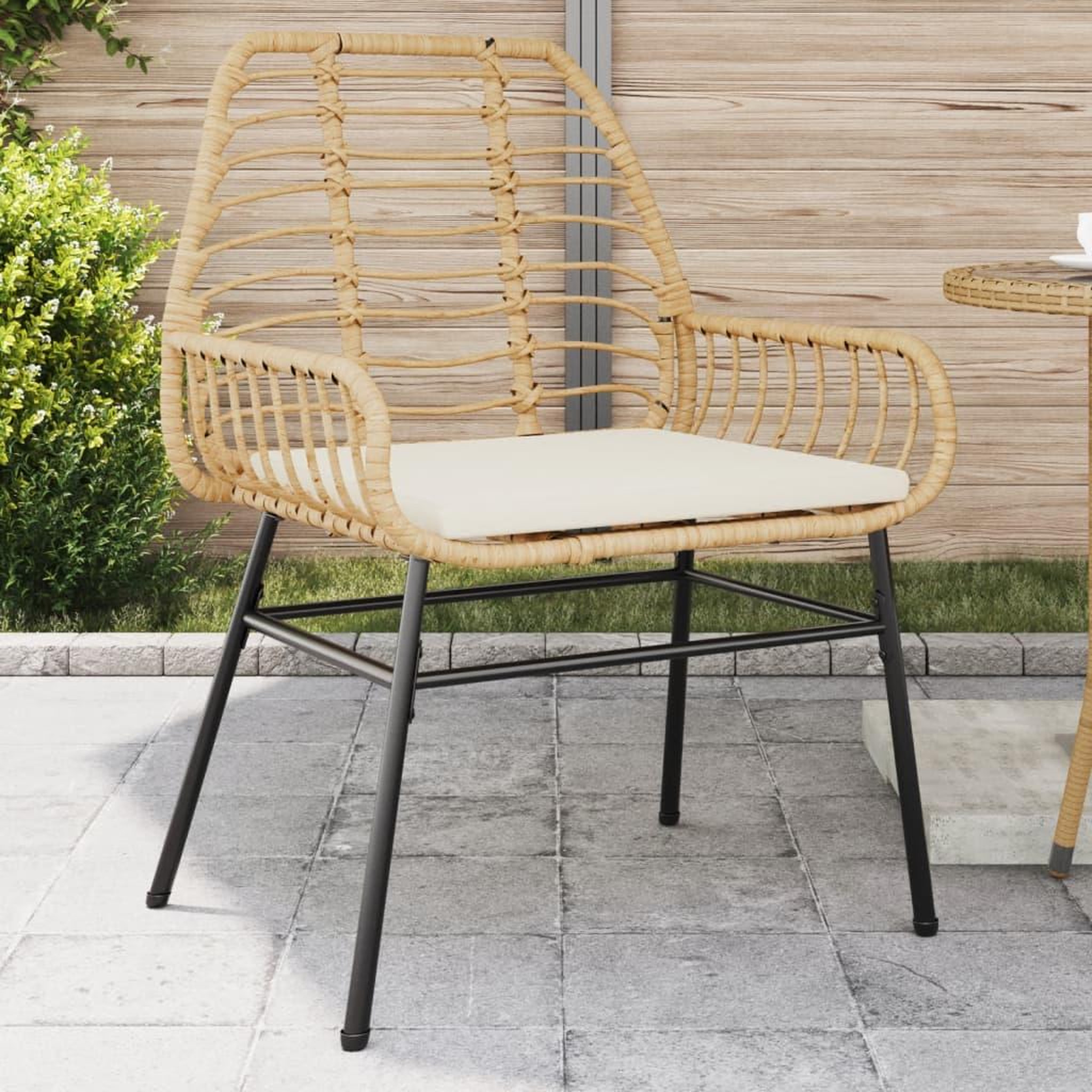 VIDAXL Chaises de jardin lot de 2 et coussins marron rotin