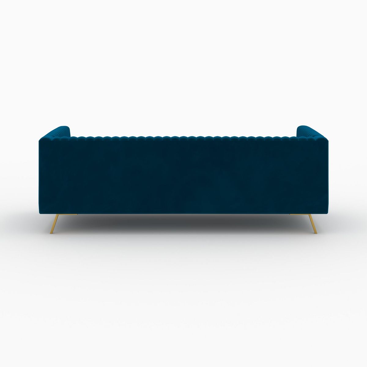 Rendez vous déco Ensemble canapé et fauteuil en velours bleu 3 places - Gatsby