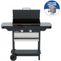 Voir la diapositive 4 : CAMPINGAZ Plancha gaz EX plus noir 2brûleurs sur chariot, 66x42cm + housse