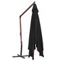 Voir la diapositive 4 : VIDAXL Parasol suspendu avec mat en bois 400x300 cm Noir