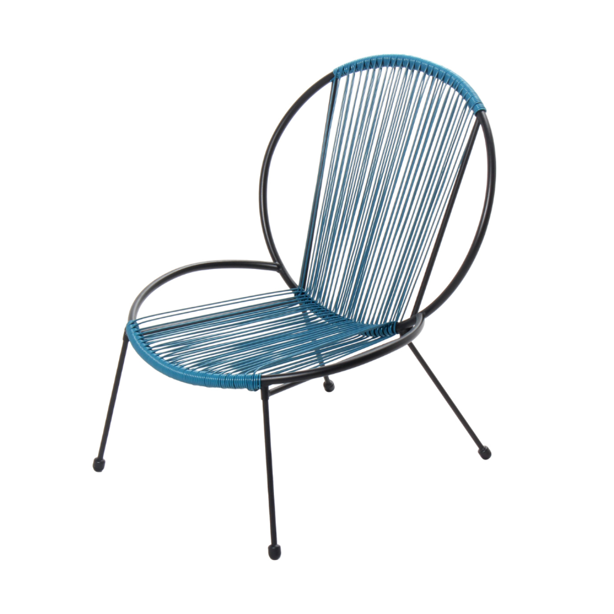 Voir la diapositive 3 : CONCEPT USINE Ensemble de 2 fauteuils + 1 table basse bleu rete