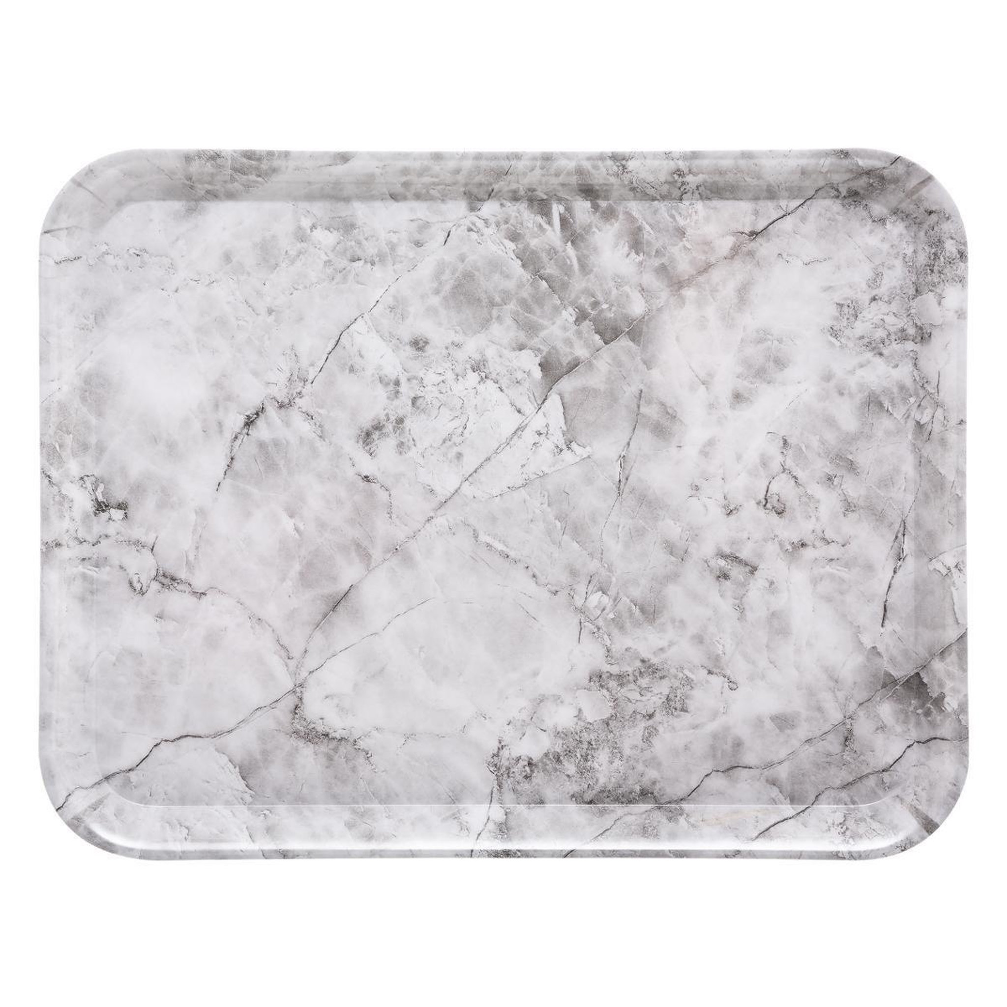 FIVE Plateau de service effet marbre  mela  43cm blanc