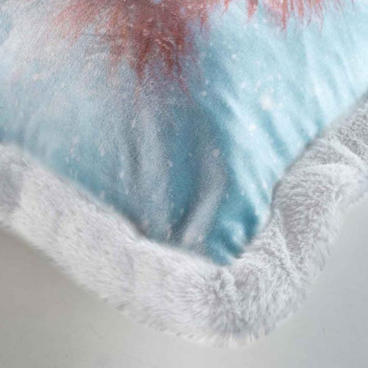 Paris Prix Coussin Déco Velours  Écureuil  40x40cm Bleu