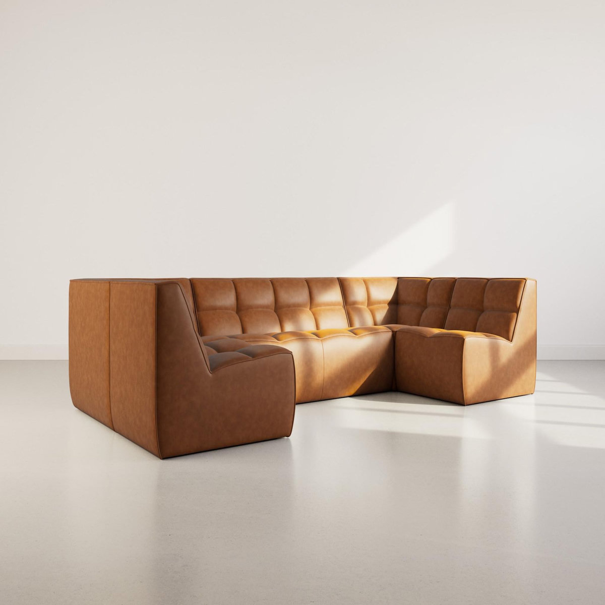 LISA DESIGN Alya - canapé modulable panoramique 7 places en simili