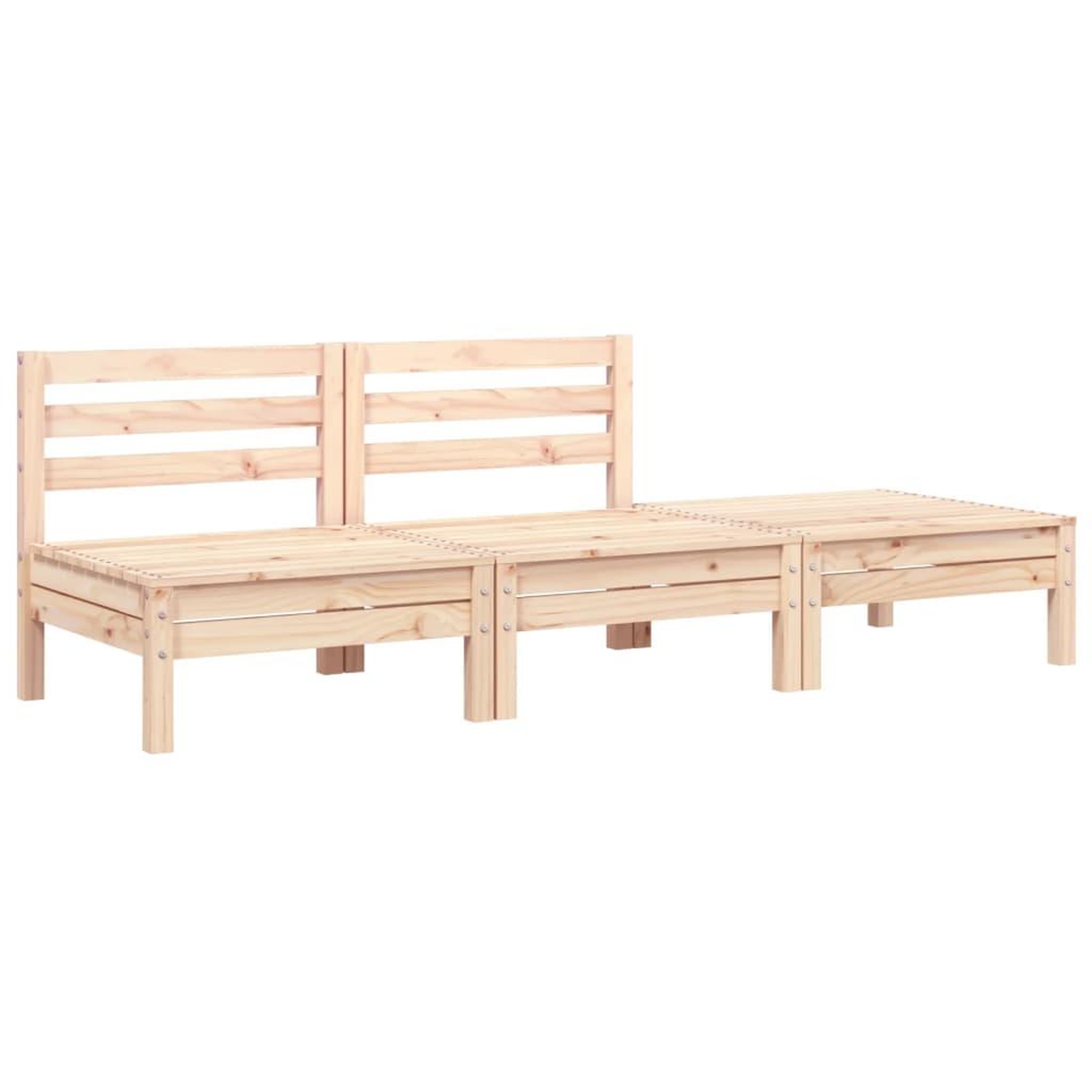 Voir la diapositive 2 : VIDAXL Canape de jardin 3 places bois de pin massif