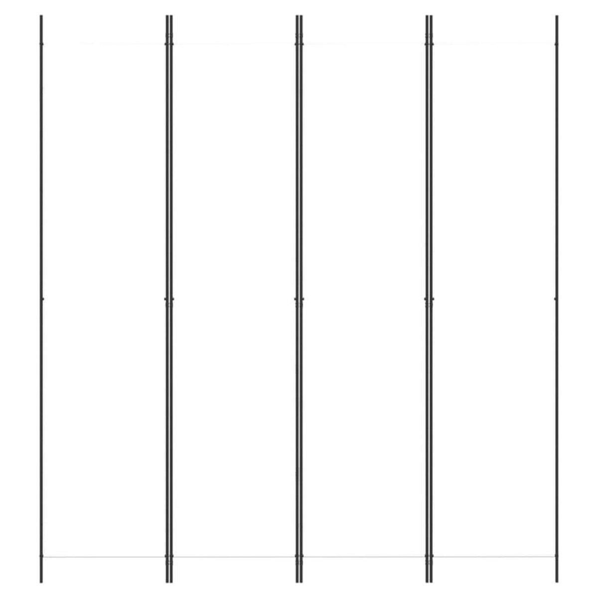 VIDAXL Cloison de separation 4 panneaux Blanc 200x220 cm Tissu
