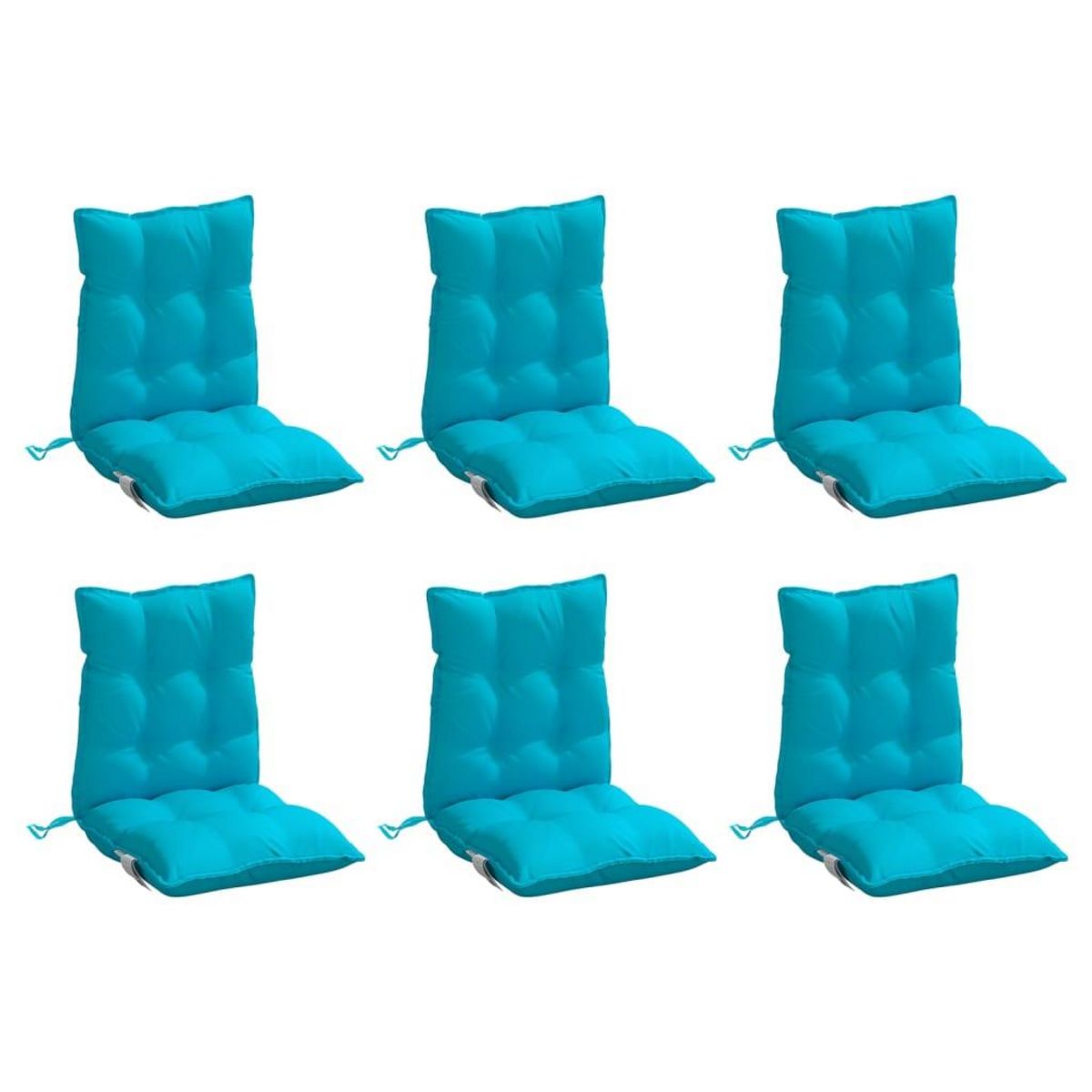 VIDAXL Coussins de chaise a dossier bas lot de 6 turquoise