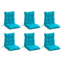 Voir la diapositive 3 : VIDAXL Coussins de chaise a dossier bas lot de 6 turquoise