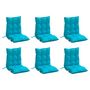 Voir la diapositive 3 : VIDAXL Coussins de chaise a dossier bas lot de 6 turquoise