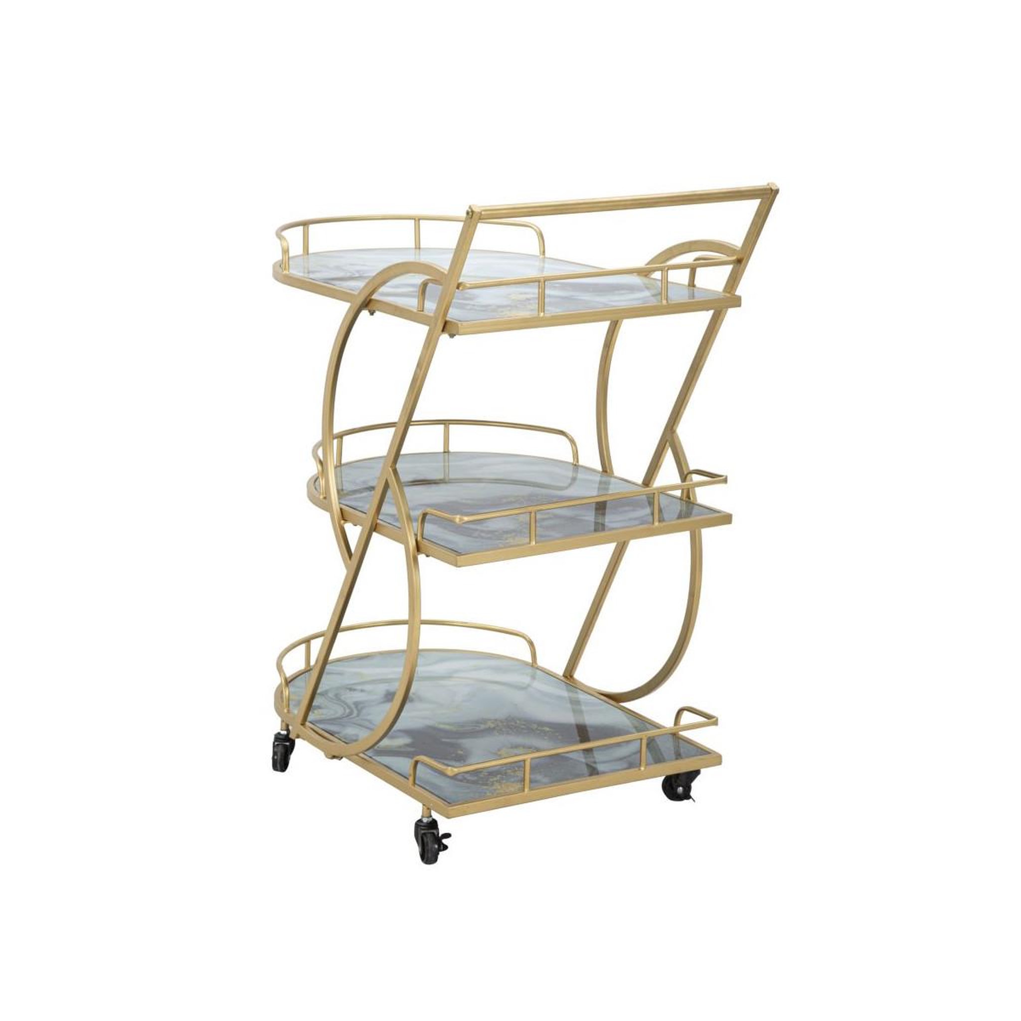 Voir la diapositive 4 : Paris Prix Desserte 3 niveaux effet marbre  grace  84cm multicolore