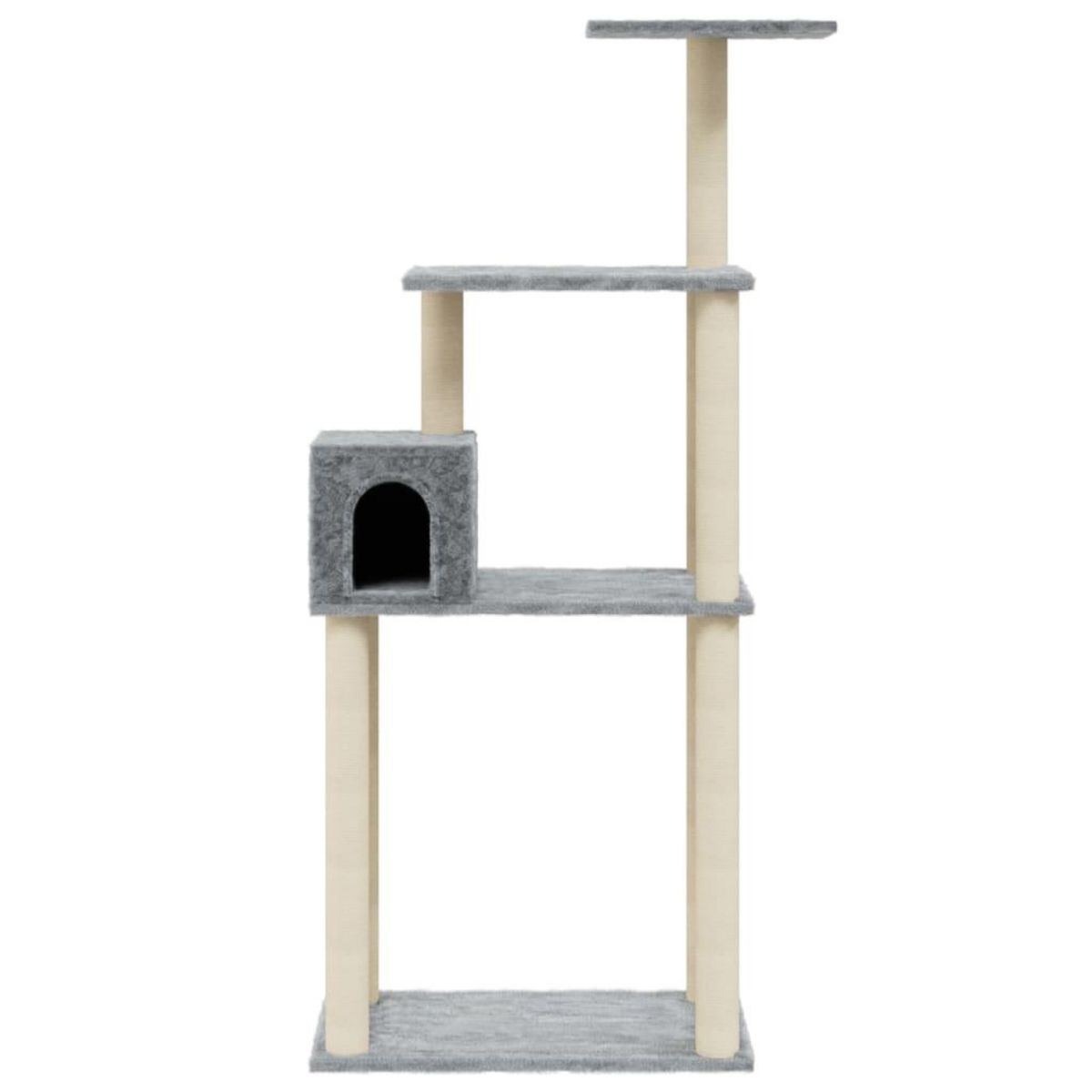 VIDAXL Arbre a chat avec griffoirs en sisal Gris clair 147 cm