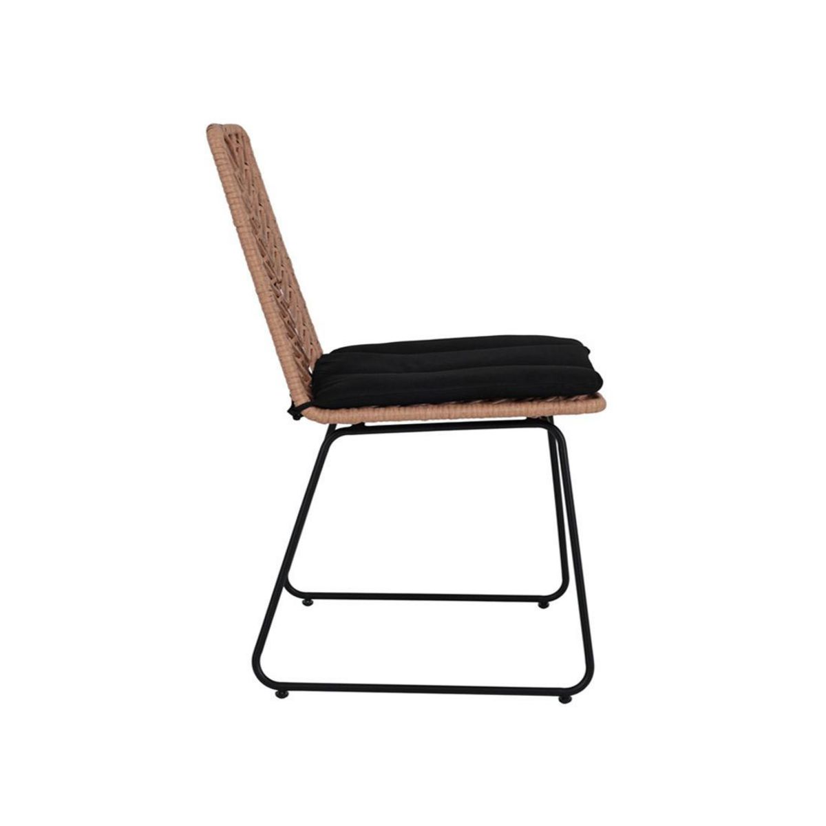 LISA DESIGN Forenza - lot de 4 chaises - effet rotin - coloris bois et noir