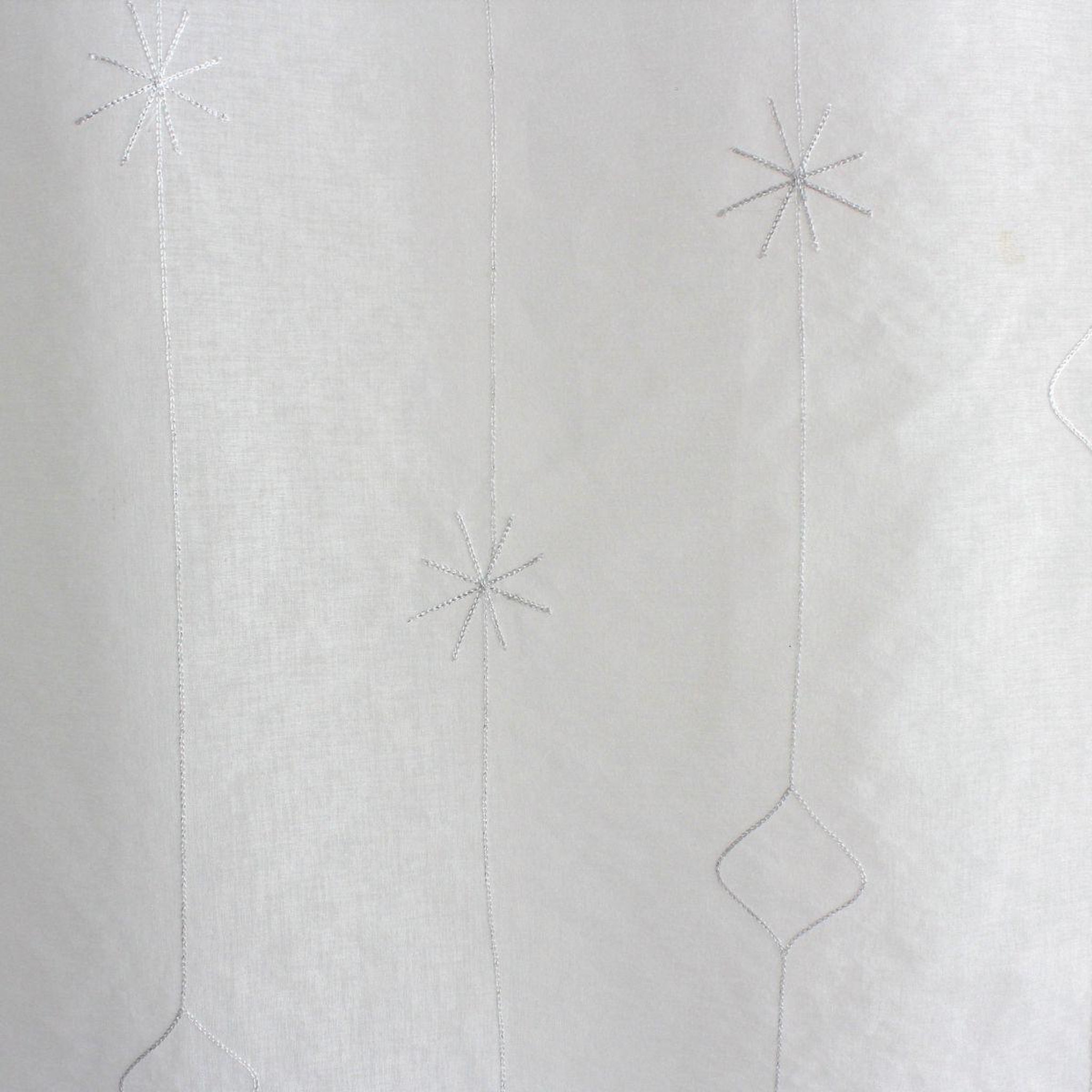 Voir la diapositive 4 : ENJOY HOME Rideau voilage brodé  noël  140x240cm blanc & argent