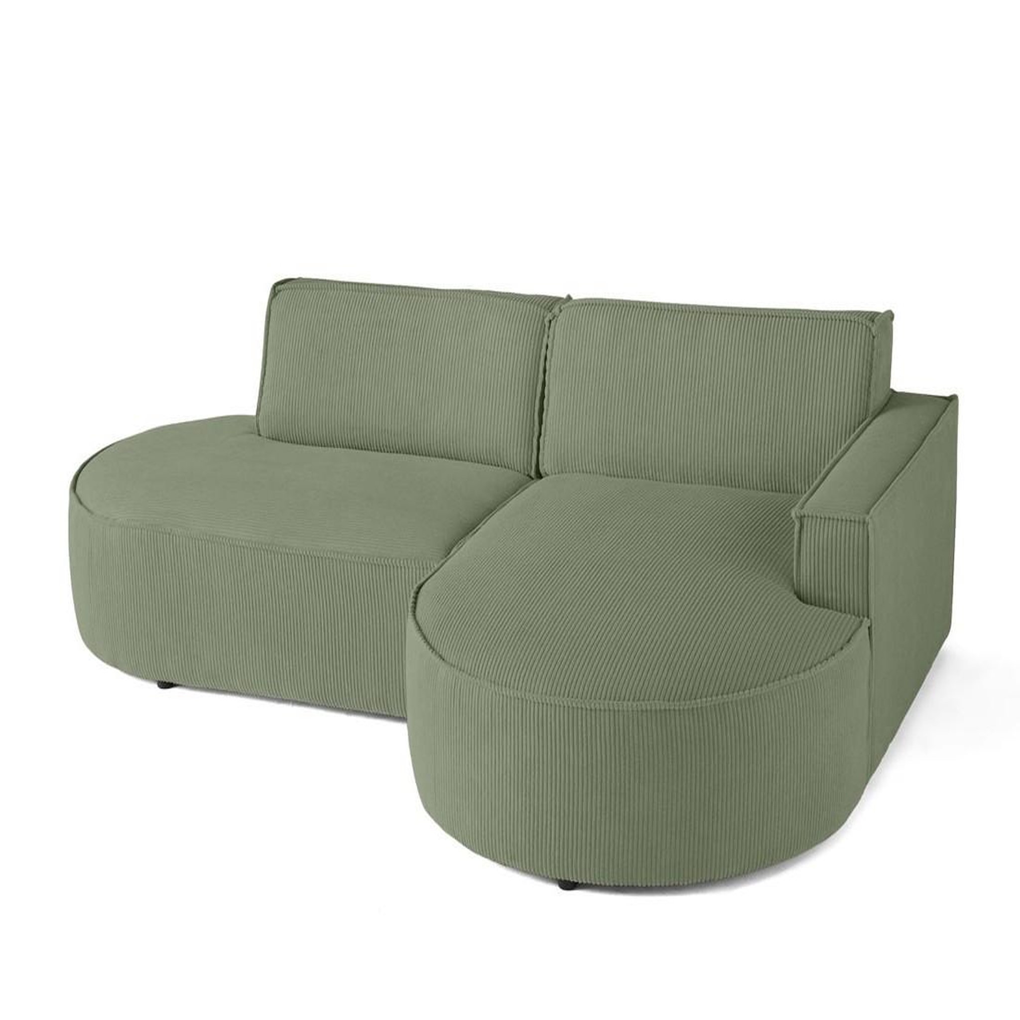 Voir la diapositive 4 : LISA DESIGN Spiaggia - canapé d'angle droit - forme arrondie - 4 places - en velours côtelé