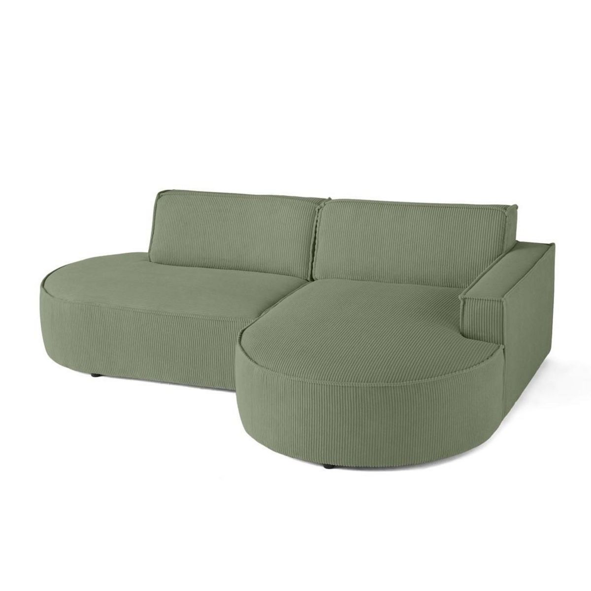 LISA DESIGN Spiaggia - canapé d'angle droit - forme arrondie - 4 places - en velours côtelé