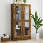 VIDAXL Armoire a vitrine Chene fume 82,5x30,5x150 cm Bois d'ingenierie
