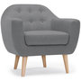 Voir la diapositive 1 : Paris Prix Fauteuil Scandinave Tissu  Lopy  78cm Gris