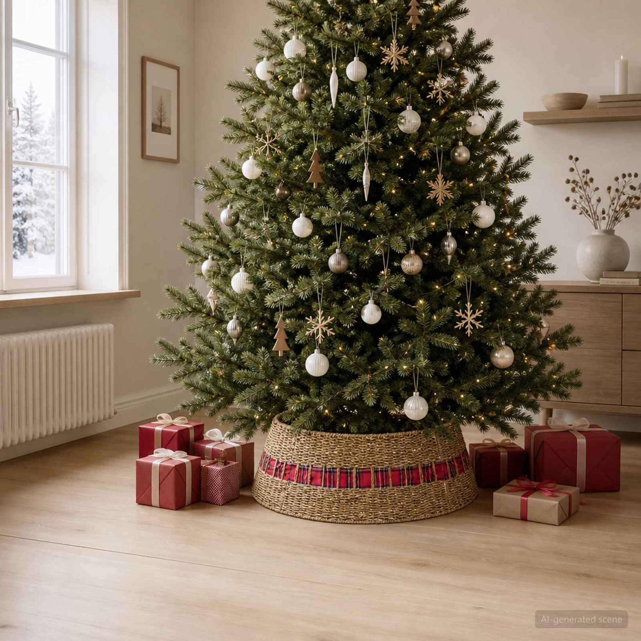 Voir la diapositive 2 : VIDAXL Collier de sapin de Noël Rond Naturel Diam. 105 x 28 cm