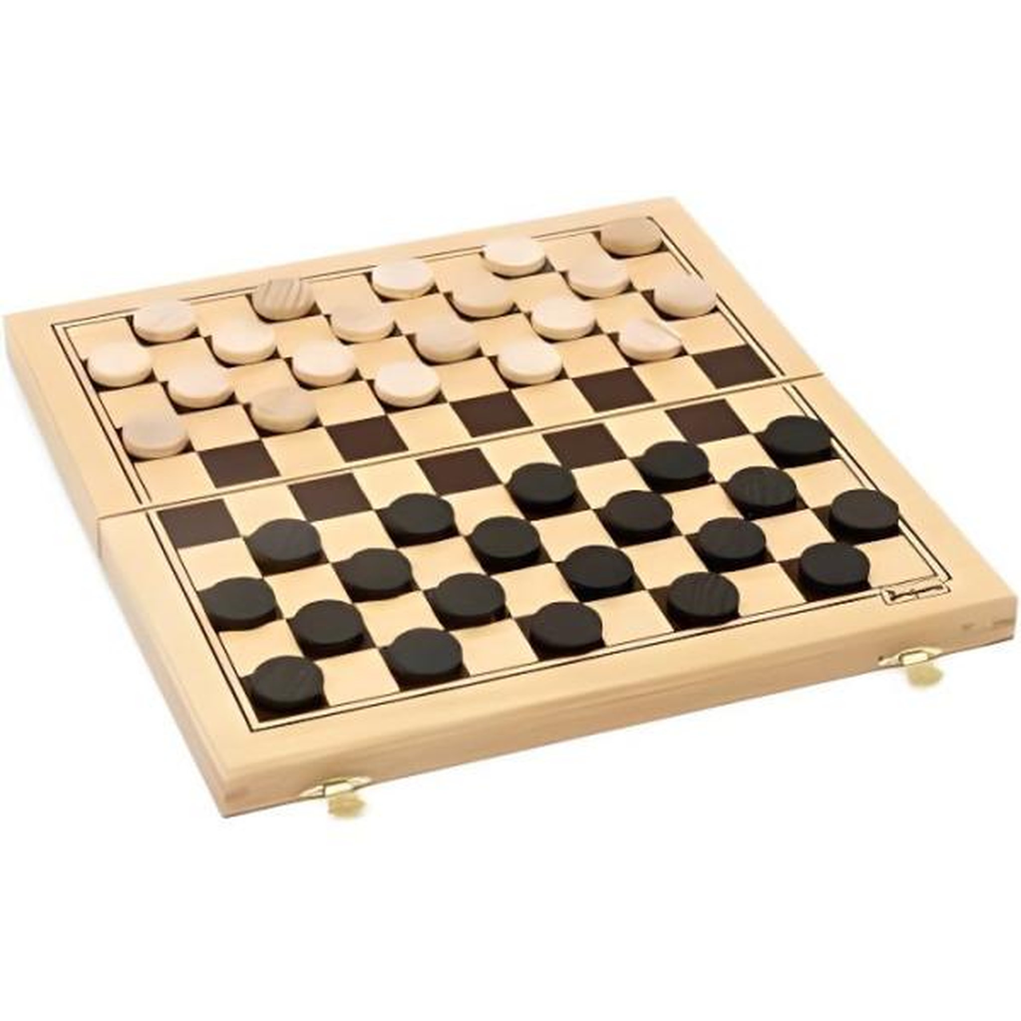 JeuJura Jeu de Dames en Bois - Jeujura - 8131 - Coffret Pliant - 30x30x2cm - Fabrication Française
