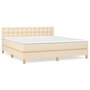 Voir la diapositive 2 : VIDAXL Sommier a lattes de lit avec matelas Creme 180x200 cm Tissu