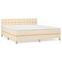 Voir la diapositive 2 : VIDAXL Sommier a lattes de lit avec matelas Creme 180x200 cm Tissu