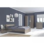 PARISOT PARISOT Chambre complete adulte - Contemporain - Décor noyer silver - l 140 x L 190 cm - YSA