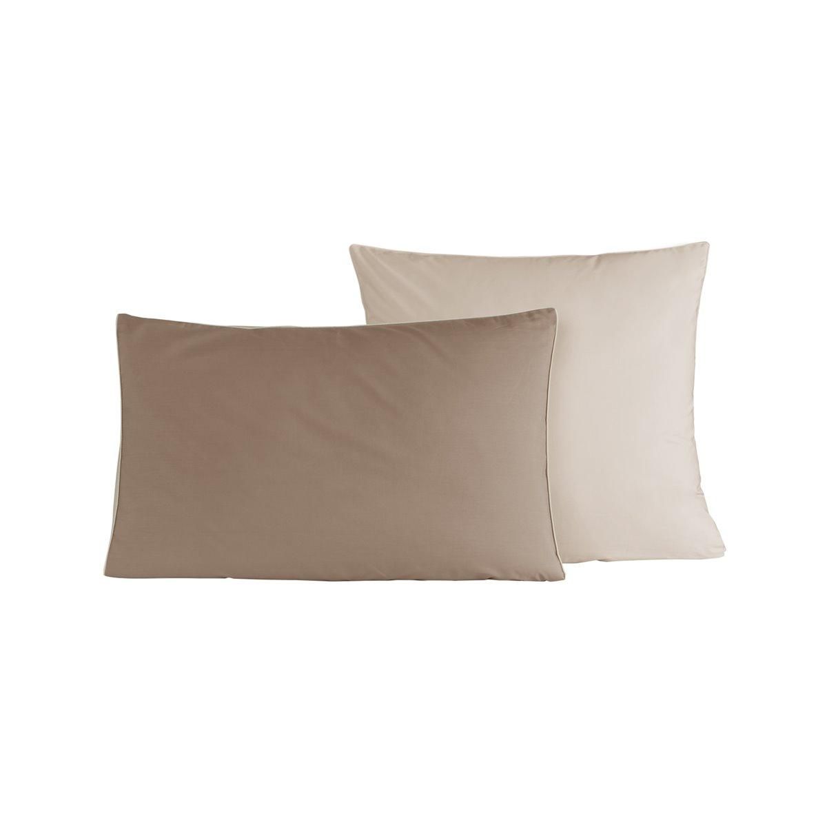 Sensei Maison Lot de 2 taies d'oreiller bicolores en percale coton DOZMARY