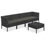 Voir la diapositive 2 : VIDAXL Salon de jardin 5 pcs avec coussins resine tressee noir