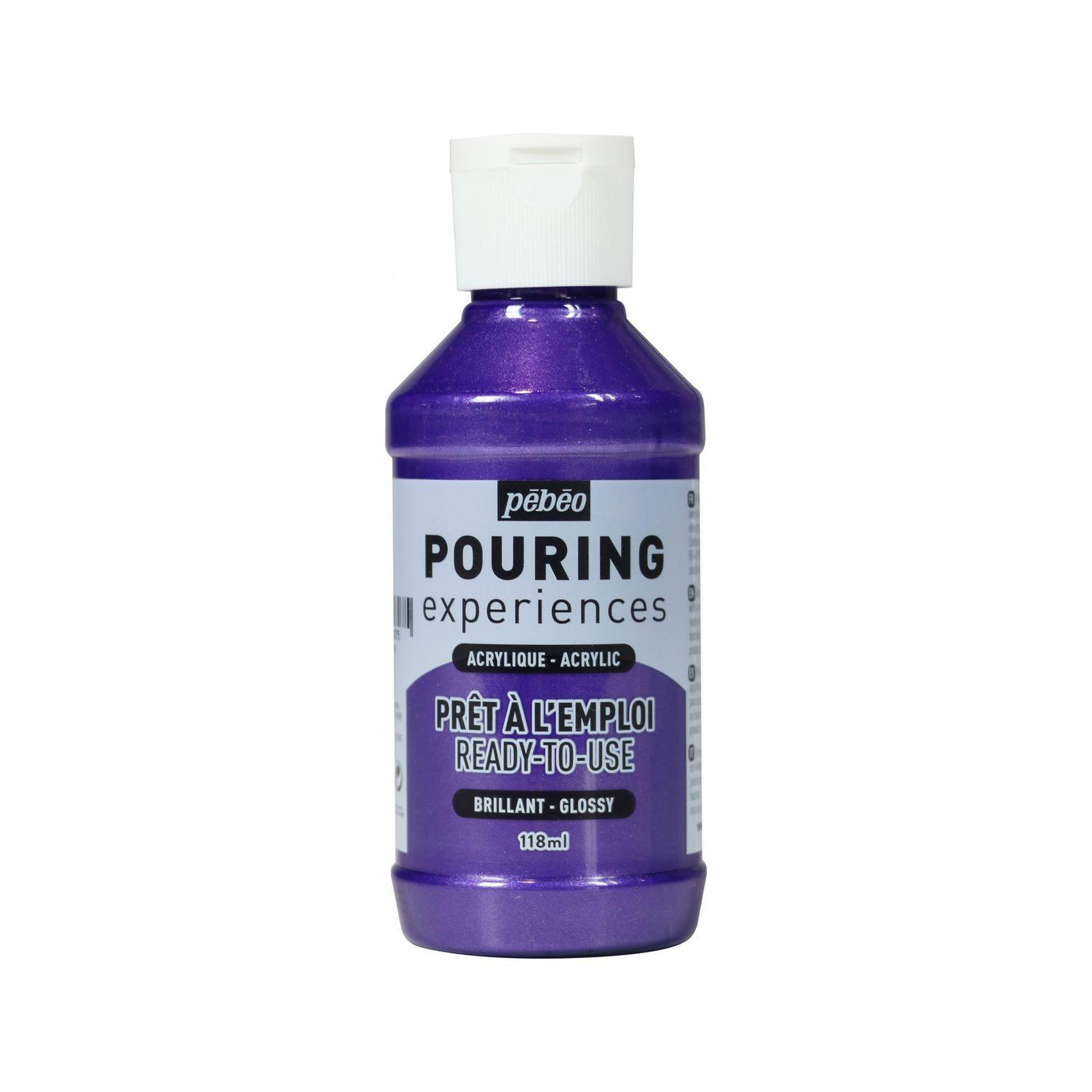 Voir la diapositive 1 : Pebeo Peinture pouring acrylique brillante - violet - 118 ml