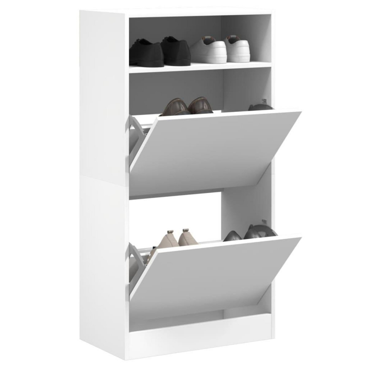 VIDAXL Armoire a chaussures blanc 60x34x116 cm bois d'ingenierie