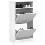 Voir la diapositive 1 : VIDAXL Armoire a chaussures blanc 60x34x116 cm bois d'ingenierie