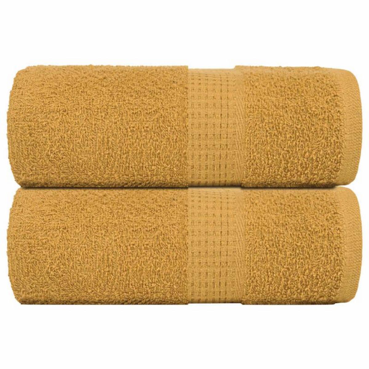 VIDAXL Serviettes de visage 2 pcs doré 30x30 cm 360 g m² 100% coton