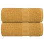 Voir la diapositive 1 : VIDAXL Serviettes de visage 2 pcs doré 30x30 cm 360 g m² 100% coton