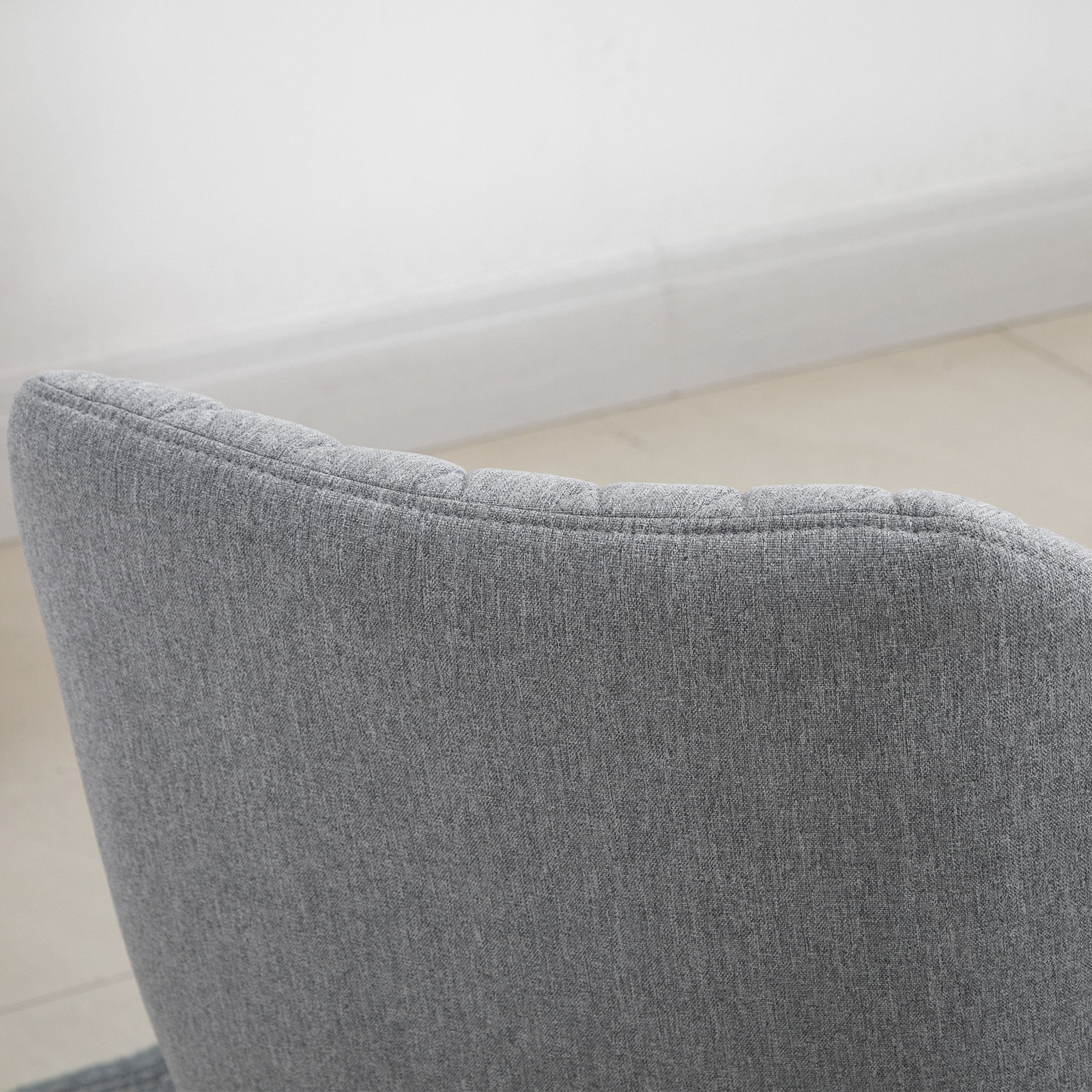 Voir la diapositive 6 : HOMCOM Chaises de visiteur design scandinave - lot de 2 chaises - pieds effilés bois hêtre - assise dossier accoudoirs ergonomiques lin gris