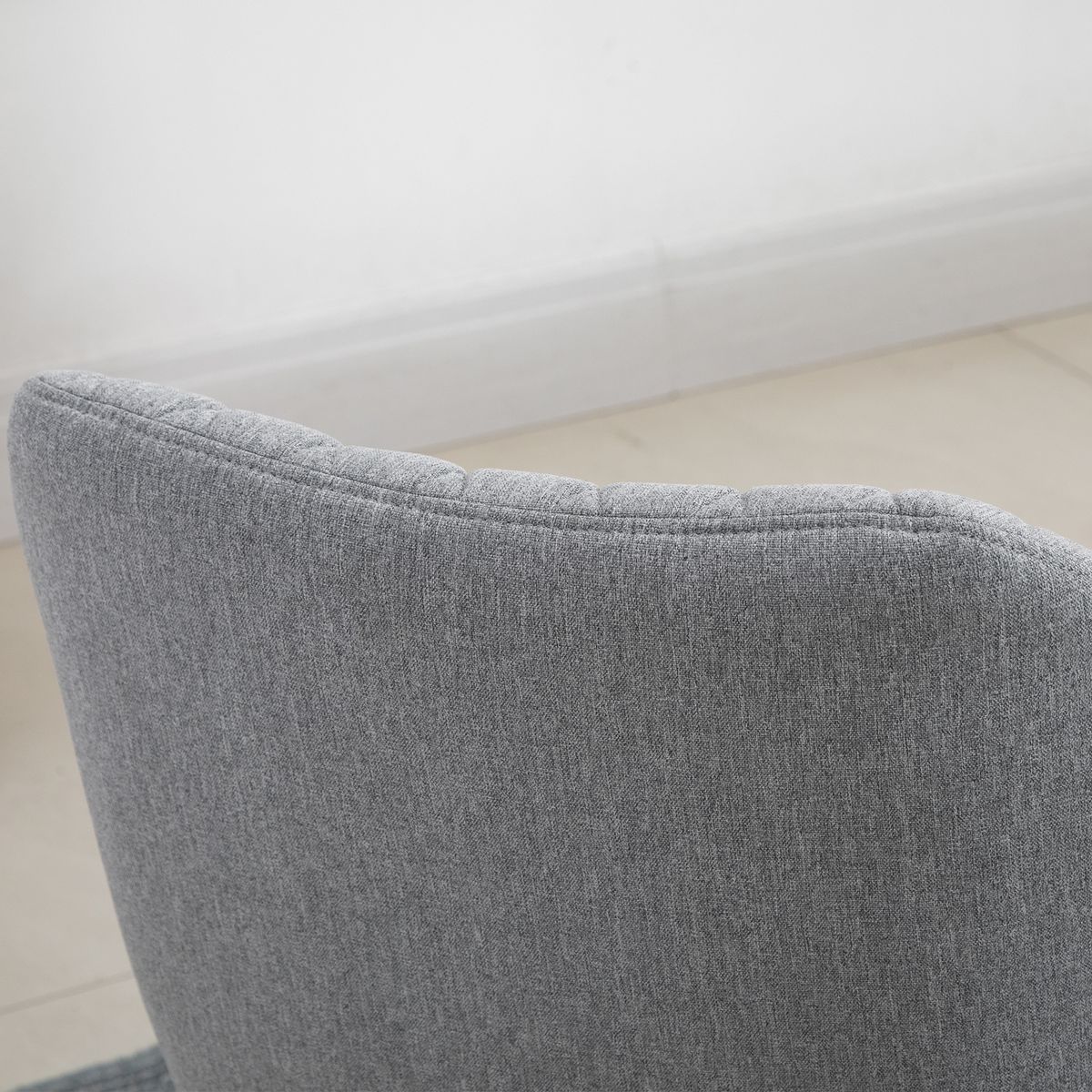 HOMCOM Chaises de visiteur design scandinave - lot de 2 chaises - pieds effilés bois hêtre - assise dossier accoudoirs ergonomiques lin gris